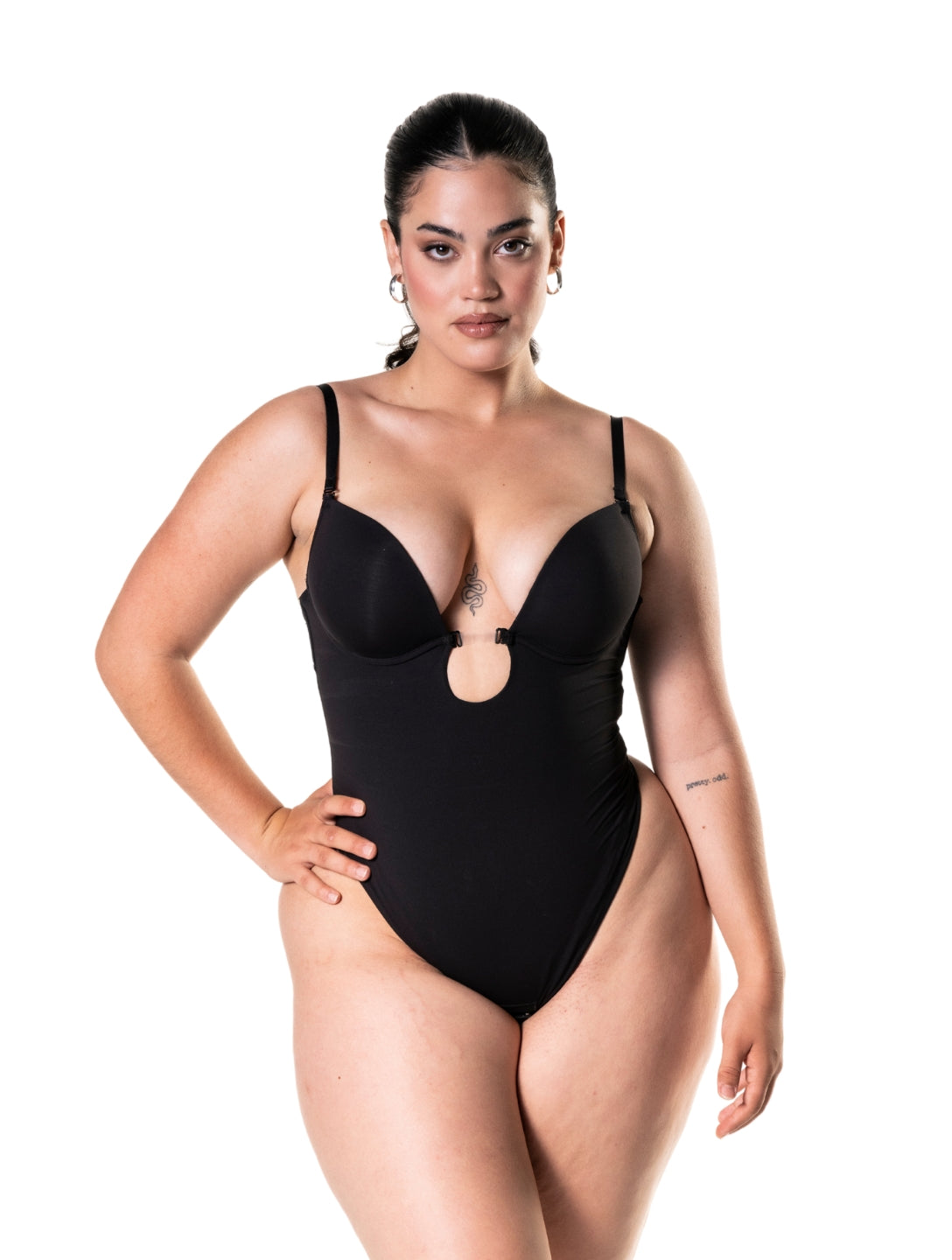 Plunge Shapewear Thong Bodysuit